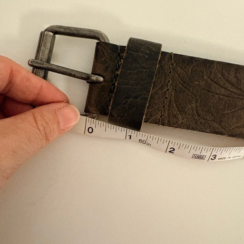 Cowboysbelt Genuine Leather Brown Studded Belt Size 85 (34